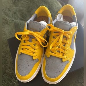 Women’s Jordan Yellow and Gray Sneakers